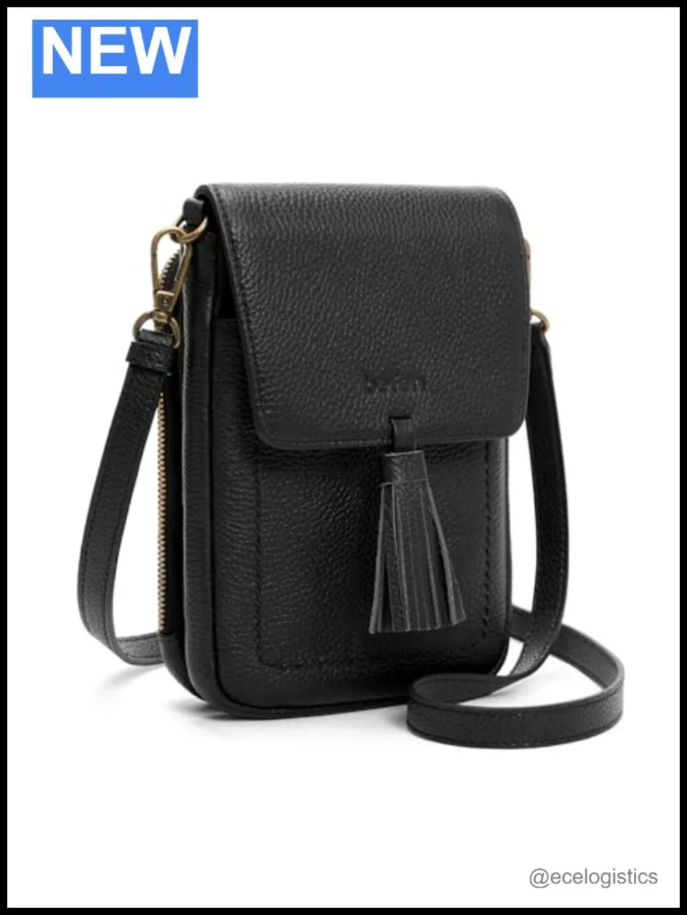 2-Piece Genuine Leather Crossbody Bag + Wristlet Clutch Set with RFID Protection